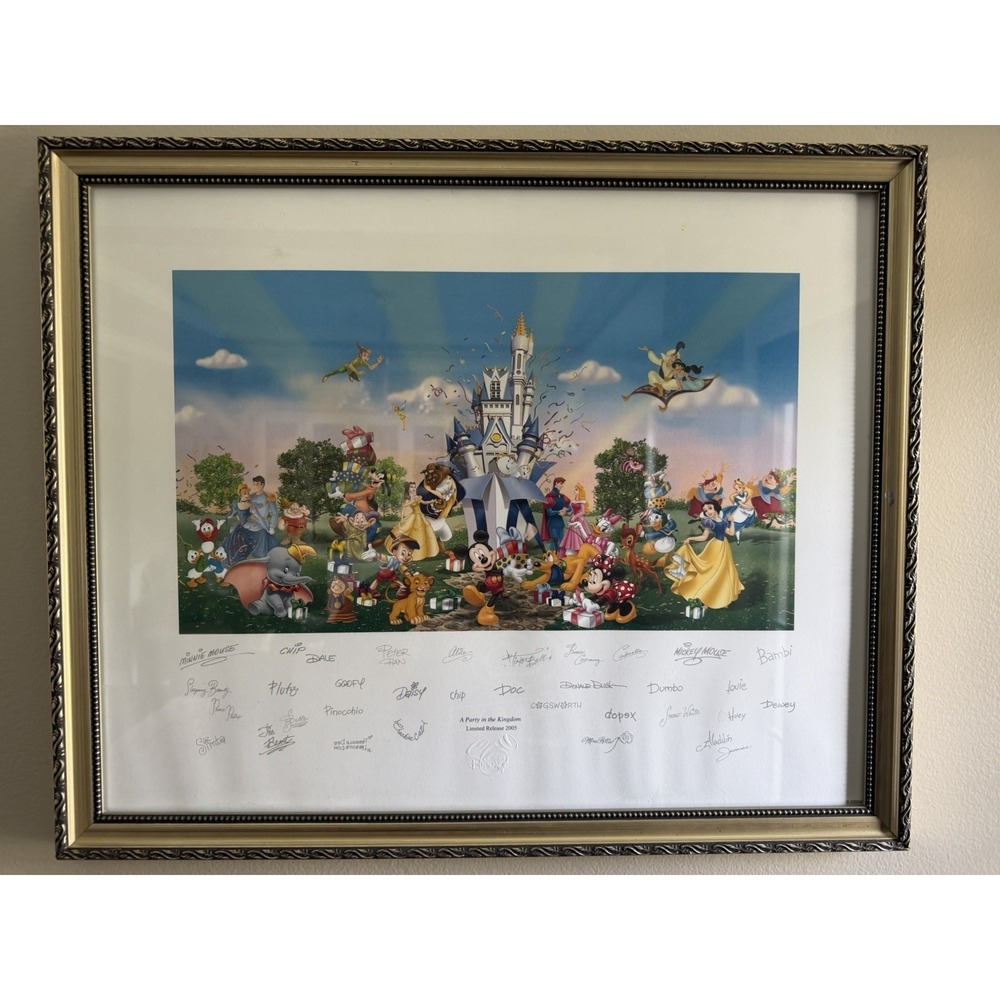 Disney A Party In The Kingdom 2005 Limited Release Framed Print Mickey Castle